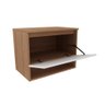 Balcão Gabinete Armário Suspenso 60 cm Sem Cuba 1 Porta 1 Nicho Banheiro Marrom Madeira e Branco - 3