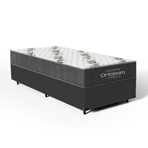 Cama Box + Colchão de Espuma D33 Ortobom Airtech 100 Solteiro 88 cm