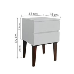 Mesa de Cabeceira Penteadeira Mesa Lateral de Apoio Off White Laca - 5