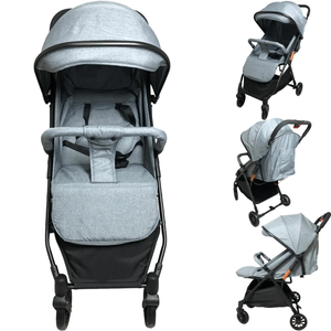 Zippy Toys, Carrinho de Bebê Gray Estrutura em Plástico Modelo Compacto Ideal para Passeios, Cinza