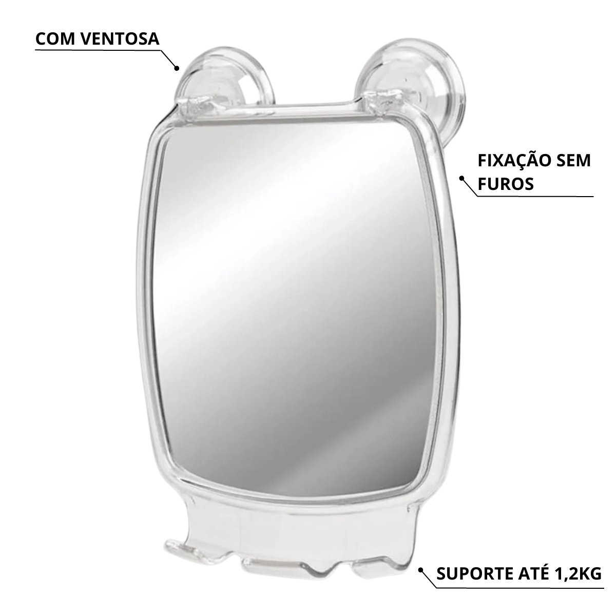 Espelho de Parede Com Ventosa Transparente | Astra - 3