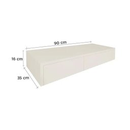 Aparador Penteadeira Console Suspenso Off White Laca - 3