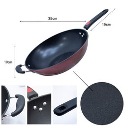 Panela Tacho Wok Frigideira Antiaderente Granchef Vermelha - 2