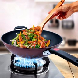 Panela Tacho Wok Frigideira Antiaderente Granchef Vermelha - 3