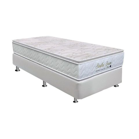 Cama Box Solteiro: Colchão Molas Ensacadas Orthoflex Starflex Dream+base White(88x188)
