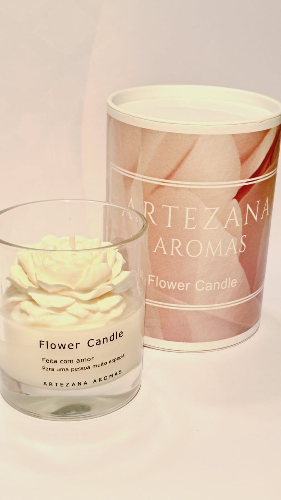 Flower Candle - Peônia com Aroma de Alecrim Artezana Aromas