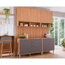 Ver imagem 1 de Kit Cozinha Modulada 6 Peças Divina 2 Aéreos + 2 Balcões + 2 Complementos Cz009 Freijó Titanium