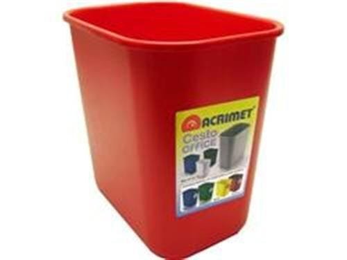 Cesto Acrimet para Escritório 573 4 retangular 12 litros - Vermelho