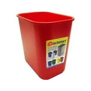 Cesto Acrimet para Escritório 573 4 retangular 12 litros - Vermelho