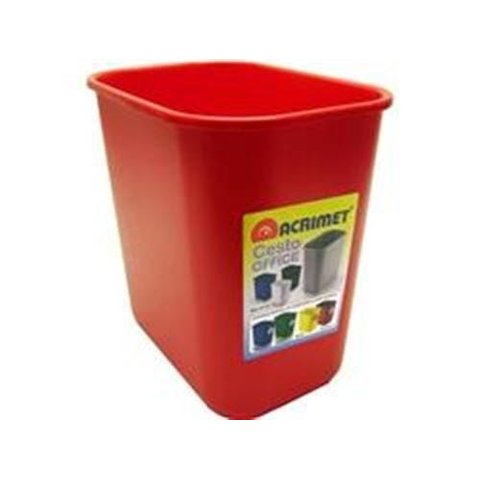 Cesto Acrimet para Escritório 573 4 retangular 12 litros - Vermelho