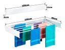Ver imagem 4 de Varal de Parede Dobrável Invisível 100cm Alumínio Branco Única