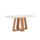 Ver imagem 7 de Conjunto: Mesa Sala Jantar Lins C/ Tampo Madeirado C/ Vidro 160x90cm e 6 Cadeiras Esther Nature/
