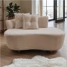 Namoradeira Sofá Feijão Suria Orgânica Veludo Bege - 8