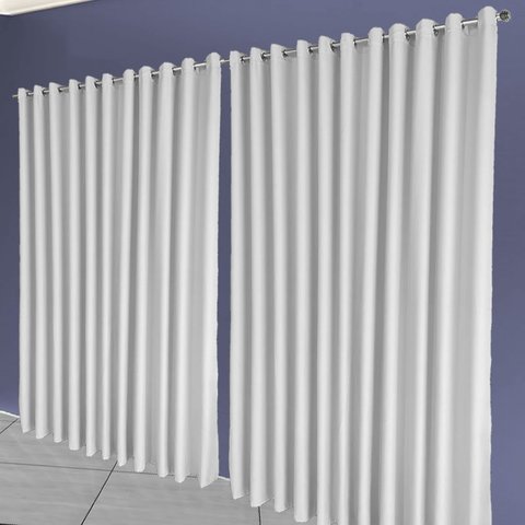 cortina blackout de ilhois quarto 6,00 x 2,60 Napoli branco