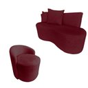 Ver imagem 1 de Kit Namoradeira + Poltrona Yara Orgânica Suede Marsala