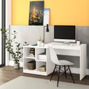 Ver imagem 1 de Mesa de Escritório com Estante Lateral Branco