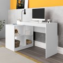 Ver imagem 2 de Mesa de Escritório com Estante Lateral Branco