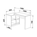 Ver imagem 4 de Mesa de Escritório com Estante Lateral Branco