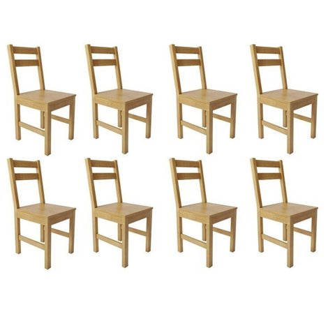 Conjunto 8 Cadeiras para Sala de Jantar Madeira Maciça Mandacaru Yescasa Bege/Amendoa