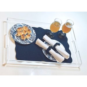Bandeja De Acrílico 8mm Linda Extra Grande Com Alça 40x60