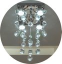 Ver imagem 3 de Lustre em Cristais K9 para Quarto com 50cm de Altura e Base de Inox Espelhado de 20x20cm