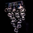 Ver imagem 1 de Lustre em Cristais K9 para Quarto com 50cm de Altura e Base de Inox Espelhado de 20x20cm