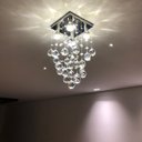 Ver imagem 4 de Lustre em Cristais K9 para Quarto com 50cm de Altura e Base de Inox Espelhado de 20x20cm