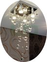 Ver imagem 2 de Lustre em Cristais K9 para Quarto com 50cm de Altura e Base de Inox Espelhado de 20x20cm