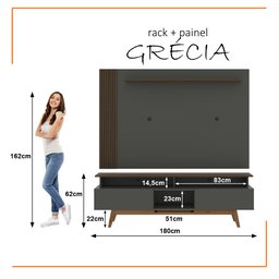 Rack com Painel Ripado para Tv até 70 Polegadas 2 Gavetas Grécia 180cm - 2