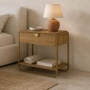 Ver imagem 3 de Kit 02 Mesas de Cabeceira Industrial Orgânico 1 Gaveta Alek A03 Hanover Dourado - Lyam Decor