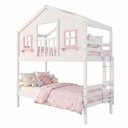 Ver imagem 4 de Beliche Solteiro Casinha Dos Sonhos com Varanda Madeira Maciça Branco Rosa Housin