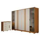 Ver imagem 1 de Guarda Roupa Casal Prime 6 Portas com Cômoda São Paulo 6 Gavetas 2 Portas Cinamomo Off White –