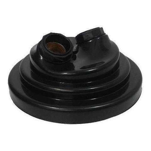 Kit Utron 12 Plafon Duplo Simples 17cm X 7cm P/ 2 Lâmpadas - Preto