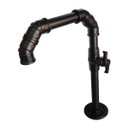 Ver imagem 3 de Torneira Design Industrial Básica Longa Preta Registro PVC Esfera 1/2" - Madareli