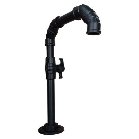 Torneira Design Industrial Básica Longa Preta Registro PVC Esfera 1/2" - Madareli