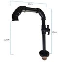 Ver imagem 4 de Torneira Design Industrial Básica Longa Preta Registro PVC Esfera 1/2" - Madareli