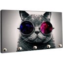Ver imagem 3 de Porta Chaves Gato Óculos Pug Pet Shop Animais Salas Decorações Organizador Chaveiros