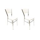 Ver imagem 1 de Cadeira Cozinha Reforço Cromada Assento Grosso Confortável Encosto Estofado Cor Branco Kit 2 Peç