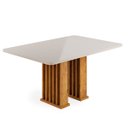 Ver imagem 1 de Mesa de Jantar 4 Lugares Retangular Tampo de MDF Munique Cobre/Blonde- Casa Giulia