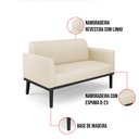 Ver imagem 6 de Sofá Namoradeira com 2 Poltronas Base de Madeira Fixa Preto Marisa Linho Bege A19 D03 - D’Rossi Dros