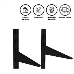 Suporte Duplo 32Cm Para Trilho Cremalheira Prateleira 6 Uni - 2