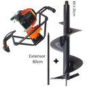Ver imagem 1 de Perfurador de Solo Vulcan VPS520 52cc 2T 2,5hp Broca 80x30cm Para Agricultura + Extensor de 80cm