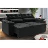 Sofá Preto Compact Retrátil e Reclinável 180cm com Molas Espirais - 2