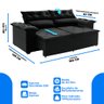 Sofá Preto Compact Retrátil e Reclinável 180cm com Molas Espirais - 3