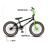 Bicicleta Aro 20 BMX Pedivela Monobloco em Aço Drop P03 Preto e Verde - D'Rossi DRossi - 5