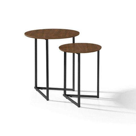 Mesa Lateral Decorativa Jade Pé de Metal Estilo Industrial