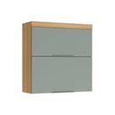 Ver imagem 1 de Armário Aéreo P/ Cozinha Marquesa C/ 2 Portas Basculante 80 Cm Nature/verde - Nesher