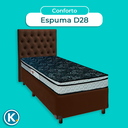 Ver imagem 4 de Conjunto Cama Box Bau Marrom Solteiro + Colchão D28 Conforto Paropas + Cabeceira