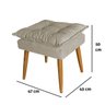 Puff Decorativo Sala de Estar Opalla Suede Bege Claro - 3
