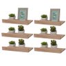 Kit 6 Prateleiras Porta Quadros 60 X 10cm Carvalho Suporte Invisível - 2